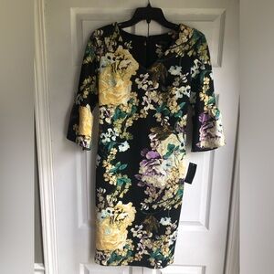 Thalia sodi floral bell sleeve midi dress, size 4, brand new with tags.